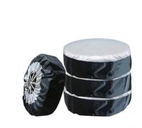 Car Spare Tire Covers, 210D Auto Wheel Protection Cover Tires Storage Bag Spare Wheel Cover Waterproof with Drawstring(silver 65 * 37cm)