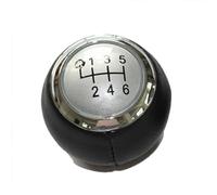 Car Speed Shift Head Pu Leather Car Shift Gear Knob Lever Gaitor Replacement for Toyota Corolla E15 E150 2006-2012(6 Speed Silver Knob)