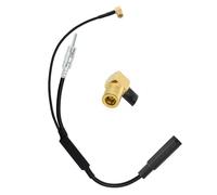 Car Splitter SMB to DIN Plug Adapter FM/AM Radio Amplifier 12V Active AM FM Antenna Splitter RG174 Cable Signal Splitter Compatible with DAB + DAB Car Antenna Pioneer JVC