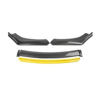 Car Spoiler Canards Kit Car Accessories Universal Front Bumper Lip Body Kit Spoiler Splitter Diffuser 4PCS ABS Plastic(Carbon and yellow)