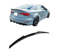 Car Spoiler Compatible For Audi A3 S3 RS3 8V Limousine M4 Style Real Carbon Fiber Material Rear Spoiler Trunk Wing 2013-2020(Glossy black)