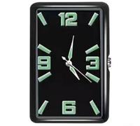 Car Square Clock for Dashboard with Digital Quartz Movement and Clear Glass Mirror Suitable for Car Interior Display and Driving Assistance (Black Poster)