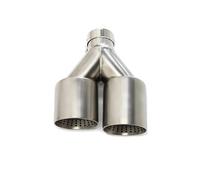 Car Stainless Steel Exhaust 1Pcs Double Matte Stainless Steel Car Muffler Tip Exhaust System Pipe Universal 60MM 63mm For GTI MK7 For Golf 7 Nozzle(ID54MMOD89MM L)