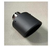 Car Stainless Steel Exhaust 1Piece Oval Slanted Matte Carbon Fiber Exhaust Tips Muffler System Universal Black Stainless Pipes Tailpipe Trims(70MM IN 105MM OUT)