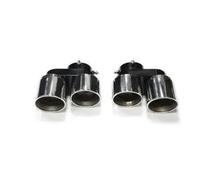 Car Stainless Steel Exhaust 2PCS No Welding Nozzle Car Carbon Fiber Exhaust Tip For BMW For G05 X5 G06 X6 G07 X7 2019+ Muffler Pipe System(Silver)