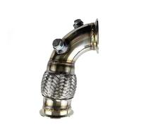 Car Stainless Steel Exhaust Pipe 2.5" 63MM V-Band Downpipe Low Profile 90 Degree W/Flex Bellow Pipe Stainless Steel Car Pipe Exhaust