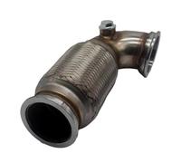 Car Stainless Steel Exhaust Pipe 2.5" V-Band To V Band Downpipe Low Profile 90 Degree With Flex Bellow W/O2 Plug Car Pipe Exhaust