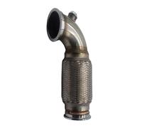 Car Stainless Steel Exhaust Pipe Car 3" To V Band Downpipe Low Profile 90 Degree W/Flex Bellow,O2 Car Pipe Exhaust