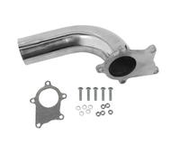 Car Stainless Steel Exhaust Pipe Stainless Steel Universal Exhaust T3/T4 5 Bolt Turbo Downpipe 10'' Long 90 Degree With Gasket Car Pipe Exhaust