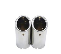 Car Stainless Steel Exhaust Tip Pipe Cover For Vw For Tiguan 1.8t For Magotan 2.0t 76mm 2pcs Muffler(2pcs Silver Logo)