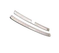 Car Stainless Steel Inner Outer Rear Bumper Protector Plate Trims 2pcs For VW For T-ROC 2017 2018 2019 2020 2021 2022 2023(Silver)