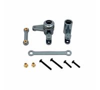 Car Steering Component Steering Assembly Kit With Aluminum Linkage Set And Saver sandblasted finish for long service life suitable for RC hobby practice model upgrades, Gray