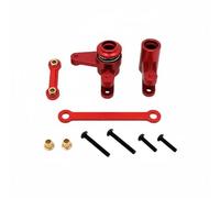 Car Steering Component Steering Assembly Kit With Aluminum Linkage Set And Saver sandblasted finish for long service life suitable for RC hobby practice model upgrades, Red