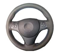 car steering cover Car Steering Wheel Braid Soft Leather Cover For BMW E81 E90 For M3 E91 E92 E93 E87 E82 E88 X1 E84 wheel sleeve protector(Black)