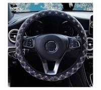car steering cover Check Pattern Embroidered PU Leather Steering Wheel Cover Rimless Design Car Decoration steering wheel cover(WHITE)