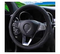 car steering cover Embossed Massage Hand Type Leather Automotive Fits Without Inner Ring Steering Wheel Cover protectorset(Black)