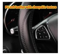 car steering cover The Model Of Car With Soft Leather Stitching Comes With An Inner Ring Steering Wheel Cover That protectorset(Blue)