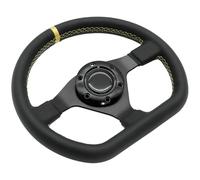 Car steering wheel 11.8inch/300mm D Style Leather Racing Sport Steering Wheel for Racing Rally Motorsport