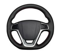 Car Steering Wheel Black Artificial Leather DIY Handsewing Car Steering Wheel Cover For Geely For EMGRAND GT 2015 2016 2017(Black Thread)