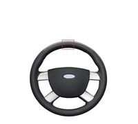 Car Steering Wheel Black Artificial Leather Hand-stitched Car Steering Wheel Cover For Focus 2 2005-2011 For Kuga 2008-2011(White thread)