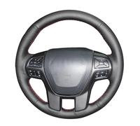 Car Steering Wheel Black Artificial Leather Hand-stitched Car Steering Wheel Cover For Ranger 2016 2017 2018 2019 For Everest(White Thread)