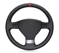 Car Steering Wheel Black Soft Artificial Leather Car Steering Wheel Cover For Golf 5 For Mk5 For VW For Passat For B6 For Jetta For Tiguan(White Thread)