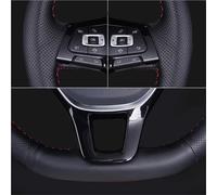 Car Steering Wheel Car Steering Wheel Cover Hand-Stitched Black Artificial Leather For BMW For E46 2000 2001 2002 2003 2004 2005 For 325i(White Thread)