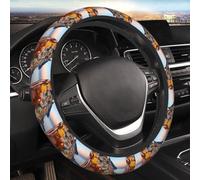 Car Steering Wheel Cover 15 Inch Elastic Car Wheel Protector Covers Positano Seaside Sunset Steering Wheel Covers Cars Interior Accessories Cover for Most Cars