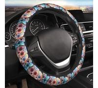 Car Steering Wheel Cover 15 Inch Elastic Car Wheel Protector Covers Sugar Skulls Steering Wheel Covers Cars Interior Accessories Cover for Most Cars