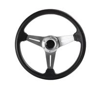 Car Steering Wheel Cover 350mm/14Inch Sport Steering Wheel Aluminium+PU Drift Simulation Racing Game Universal(Silver)