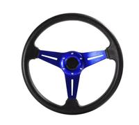 Car Steering Wheel Cover 350mm/14Inch Sport Steering Wheel Aluminium+PU Drift Simulation Racing Game Universal(Blue)