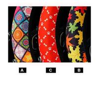 Car Steering Wheel Cover 38cm Elastic Car Steering Wheel Cover Ethnic Style Print Anti-slip Styling Steering-wheel(B)