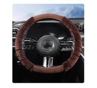 Car Steering Wheel Cover 38cm Plush Car Steering Wheel Cover Keep Warm Autumn And Winter Fashionable Short Plush Automotive Interior(Circular brown)