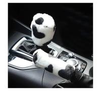 Car Steering Wheel Cover 3Pc Soft Plush Steering Wheel Cover Kit With Stop Lever Hand Brake Wool Winter Warm Auto Car Interior Accessories Steering Wheel Protector(Black)
