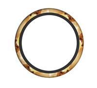 Car Steering Wheel Cover – African Lion and Lioness Print Elastic Fabric Sleeve, Breathable, Suitable for Auto, Trucks, SUV