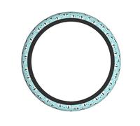 Car Steering Wheel Cover â€“ Cartoon Panda Bear Print Elastic Fabric Sleeve, Breathable, Suitable for Auto, Trucks, SUV