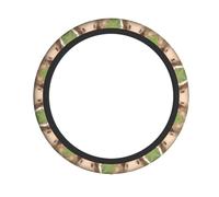 Car Steering Wheel Cover – Cute Guinea Pig Print Elastic Fabric Sleeve, Breathable, Suitable for Auto, Trucks, SUV