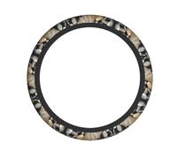 Car Steering Wheel Cover – Heart Stone Print Elastic Fabric Sleeve, Breathable, Suitable for Auto, Trucks, SUV