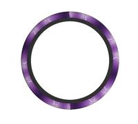 Car Steering Wheel Cover â€“ lotus flower Purple Print Elastic Fabric Sleeve, Breathable, Suitable for Auto, Trucks, SUV