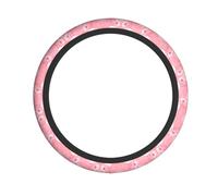 Car Steering Wheel Cover â€“ Summer Flamingo Palm Leaves Print Elastic Fabric Sleeve, Breathable, Suitable for Auto, Trucks, SUV