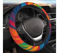 Car Steering Wheel Cover Abstract colors pattern Car Elastic Stretch Steering Wheel Cover Universal 15 Inch Non-Slip Auto Steering Wheel Protector For Car SUV Van Sedan Truck