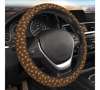 Car Steering Wheel Cover,Abstract Pizza Slice Pattern Anti Slip Steering Wheel Protector Universal 15 Inch Auto Interior Decor for Women Men