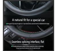 Car Steering Wheel Cover Accessories For Toyota For RAV4 2013-2019 For Corolla 2013-2017 Soft Leather(Red thread)