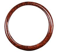 Car Steering Wheel Cover Artificial Leather Wood Effect Anti-Slip Lining Fits 14.5-15 Inch Steering Wheel Interior Accessory for Better Control and Co-ordination