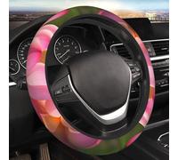 Car Steering Wheel Cover Beautiful Lotus Flower Car Elastic Stretch Steering Wheel Cover Universal 15 Inch Non-Slip Auto Steering Wheel Protector For Car SUV Van Sedan Truck