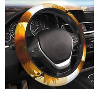 Car Steering Wheel Cover Beautiful Sunflower Car Elastic Stretch Steering Wheel Cover Universal 15 Inch Non-Slip Auto Steering Wheel Protector For Car SUV Van Sedan Truck
