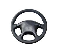 Car Steering Wheel Cover Black Artificial Leather DIY Hand-stitched Car Steering Wheel Cover For Mitsubishi For Pajero Sport GNITRIMS(Red Thread)