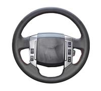 Car Steering Wheel Cover Black Artificial Leather Hand-Stitched Car Steering Wheel Cover For Land For Rover For Freelander 2007-2018 Anti-slip Protector(Red)