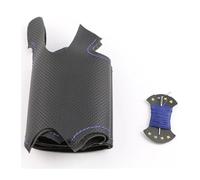 Car Steering Wheel Cover Black Microfibre Leather Car Steering Wheel Cover For VW For Polo 2003 2004 2005 2006 Auto Steering Wheel Protector(Red thread)