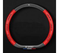 Car steering wheel cover, breathable and non-slip, sporty curved steering wheel protector.For DS 9 E-TENSE ,Red